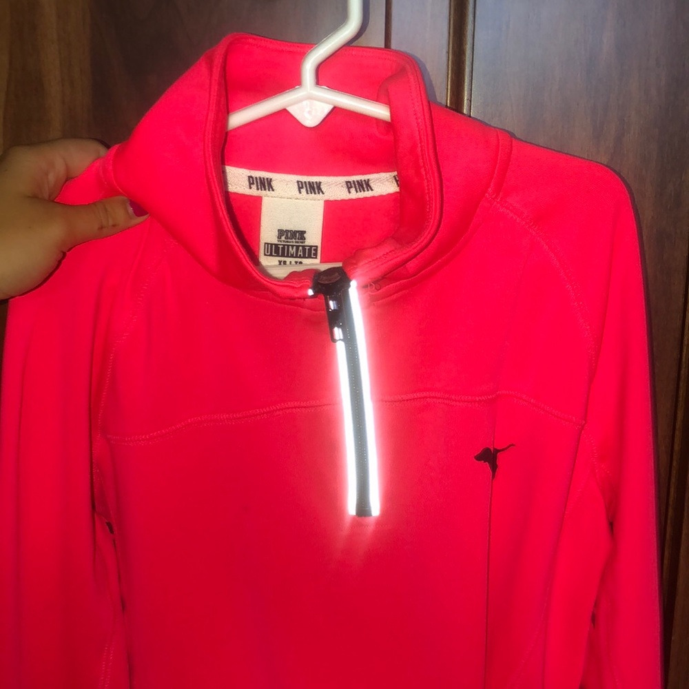Hot pink VS fitted half zip